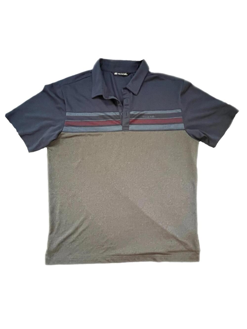 Travis Mathew Blue and Gray Polo Shirt - L